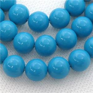 blue Assembled American Turquoise beads, round, approx 4mm dia