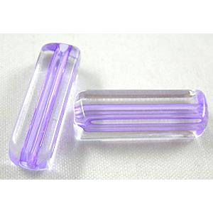 Acrylic Beads, tube, lavender, 7.5x7.5mm, 25mm length, hole:2.2mm, 350pcs approx