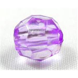 Acrylic Beads, faceted round, purple, 6mm dia, 4500 beads approx