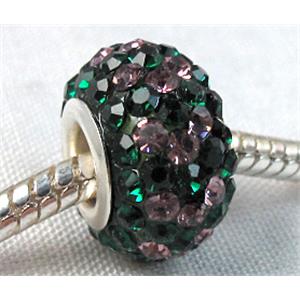 acrylic bead with middle east rhinestone, 10x15mm, 5mm hole