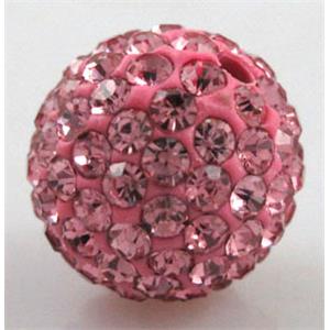fimo beads with middle east rhinestone, pink, 12mm dia