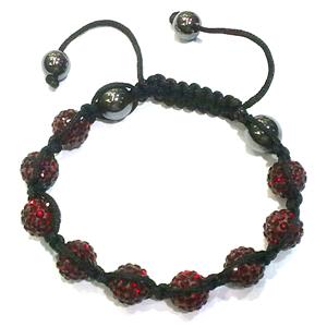 Bracelet, polymer clay beads paved mid-east rhinestone, 10mm dia, approx 7-9 Inch length