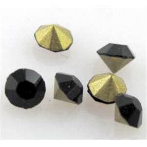 middle-east Rhinestone, crystal diamond, black, 1.9-2.0mm dia, 144pcs per gross