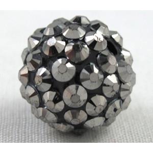Round crystal rhinestone bead, 18mm dia