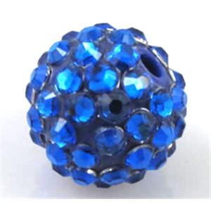 Round crystal rhinestone bead, 14mm dia