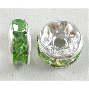 OLive Rondelles Middle East Rhinestone Beads with Silver Plated, 4mm dia