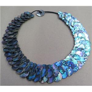 Paua Abalone shell necklace, approx 15mm dia