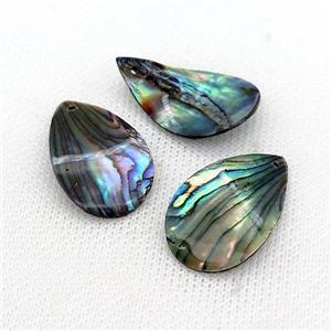 Paua Abalone shell pendant, teardrop, approx 20x30mm