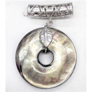 Paua Abalone shell pendant, approx 50mm