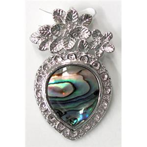 Paua Abalone shell pendant, mxied, 24x40mm