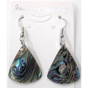 Paua Abalone shell earring, teardrop, mxied, 20x25mm