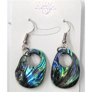Paua Abalone shell earring, GoGo, mxied, 19x26mm