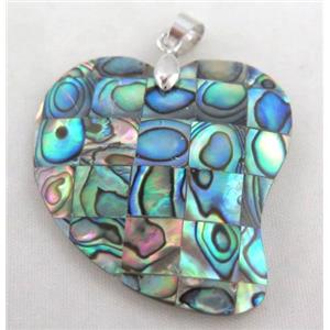 Paua Abalone shell pendant, approx 37x38mm