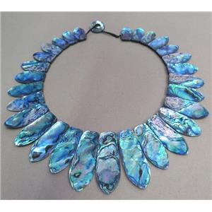 Paua Abalone shell necklace collar, approx 30-65mm