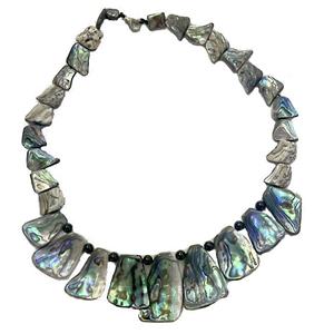 Paua Abalone shell necklace collar, approx 10-50mm