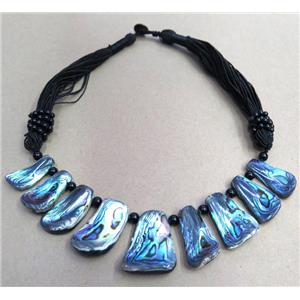 Paua Abalone shell necklace collar, approx 30-50mm