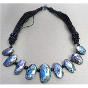 Paua Abalone shell necklace collar, approx 20-35mm