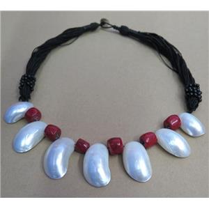 freshwater shell pearl necklace collar, approx 20-50mm