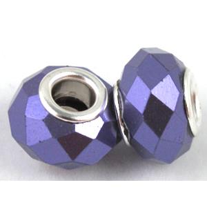 pearlized shell beads, faceted rondelle, lavender, 14mm dia, hole:5mm