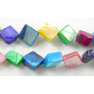 32 inches strin gof freshwater shell beads, chip, freeform, mixed color, 6x6mm,4mm thick,32 inchlength