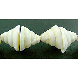White conch beads, 10-15mm dia, 9mm length, approx 500pcs