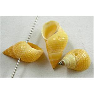 Conch beads, yellow, 8mm dia, 16-20mm length, approx 2000pcs