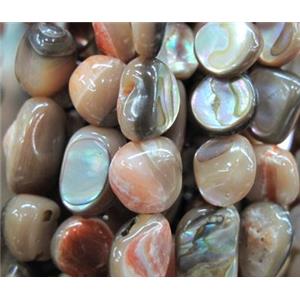 Fresh water shell bead, freeform, approx 5-10mm