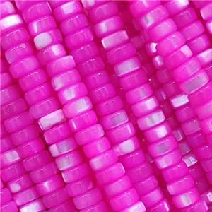 lt.hotpink Shell rondelle beads, approx 2x4mm