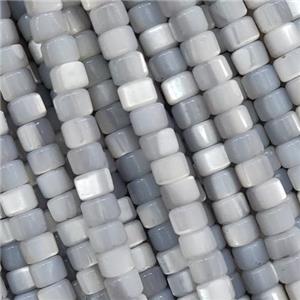 gray Shell rondelle beads, approx 2x4mm