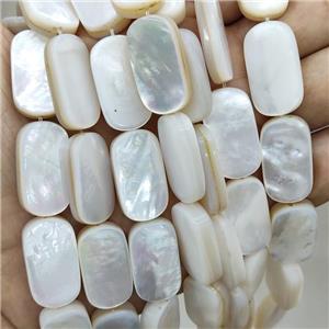 White MOP Shell Rectangle Beads, approx 14-25mm