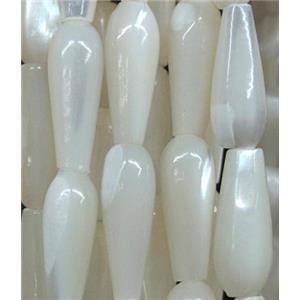 white mother of pearl bead, teardrop, approx 6x14mm
