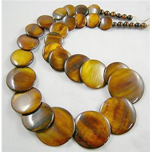 17 inches of freshwater shell necklace, bronze, big bead:30mm dia, small:5.5mm dia