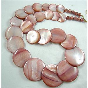 17 inches of freshwater shell necklace, big beads: 30mm dia, small:5.5mm dia