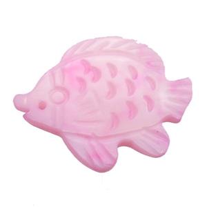 pink shell fish pendant, approx 18-22mm