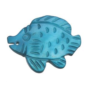 blue shell fish pendant, approx 18-22mm