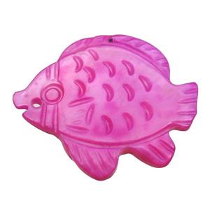 hotpink shell fish pendant, approx 18-22mm