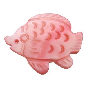 lt.red shell fish pendant, approx 18-22mm
