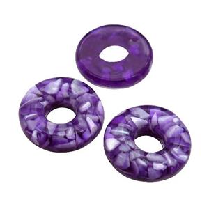 purple Shell donut pendant, approx 20mm