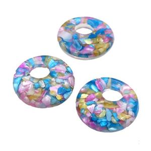 Shell GoGo pendant, multicolor, approx 20mm