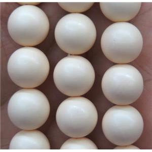 matte pearlized shell beads, round, approx 6mm dia