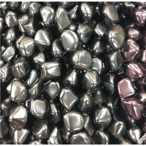 coffee pearlized shell Irregular beads, approx 10-14mm