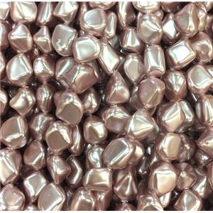pearlized shell beads, freeform, approx 10-14mm