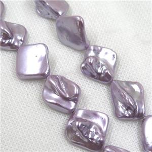 baroque style freshwater shell beads, freeform, purple, approx 15-20mm