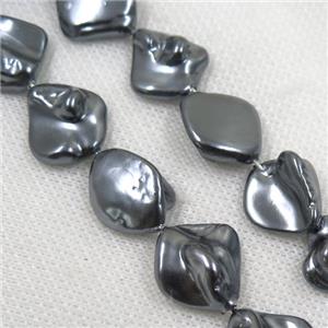 baroque style freshwater shell beads, freeform, black, approx 15-20mm