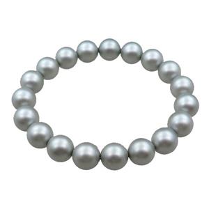 gray pearlized shell bracelet, approx 10mm dia