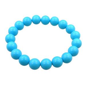 blue pearlized shell bracelet, approx 10mm dia