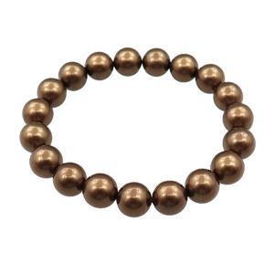 pearlized shell bracelet, brown, approx 10mm dia