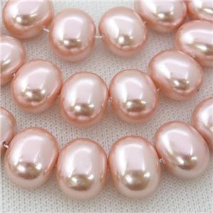pink Pearlized Shell potato Beads, approx 12-16mm