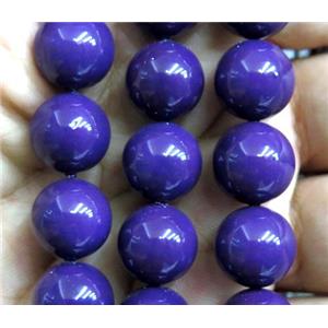 purple Pearlized Shell Beads, round, approx 8mm dia