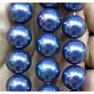 Pearlized Shell Beads, round, approx 12mm dia